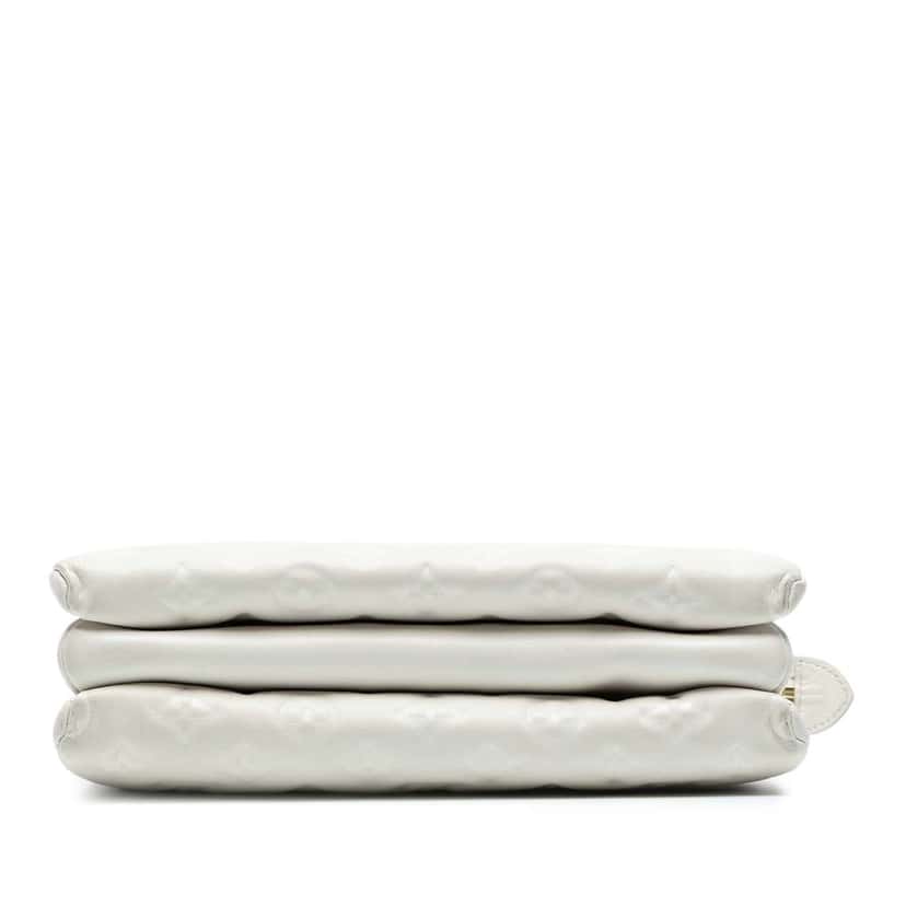Louis Vuitton Monogram Embossed Puffy Lambskin Coussin PM White Leather Very good condition - Inside View