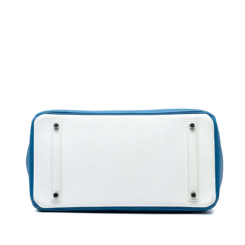 Hermès Limited Edition Bicolor Clemence Birkin Retourne 35 Blue Leather Fair condition - Inside View