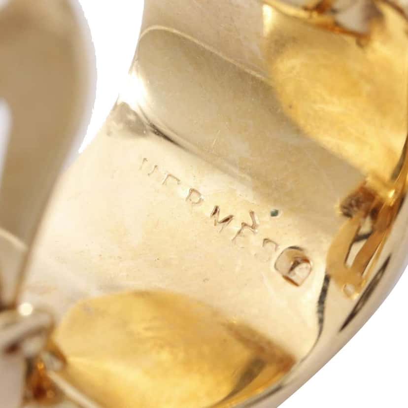 Hermès Enamel Cloisonne Clip On Earrings Red Good condition - Inside View