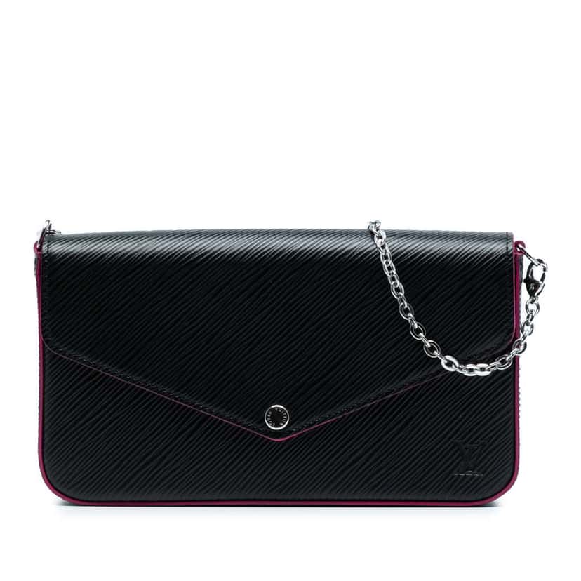 Louis Vuitton Epi Pochette Felicie Black Leather Good condition - Front View