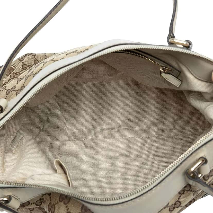 Gucci GG Canvas Web Mayfair Satchel Brown Canvas Good condition - Model View