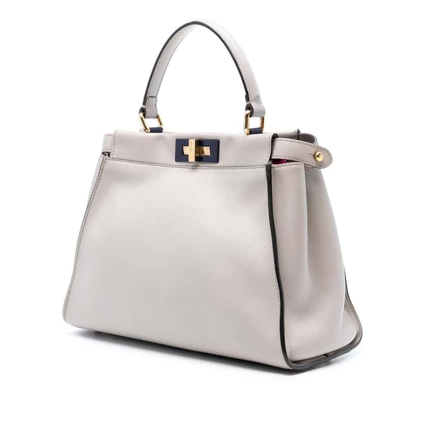 Fendi Medium Leather Peekaboo Iconic Satchel Brown Leather Good condition - Back View