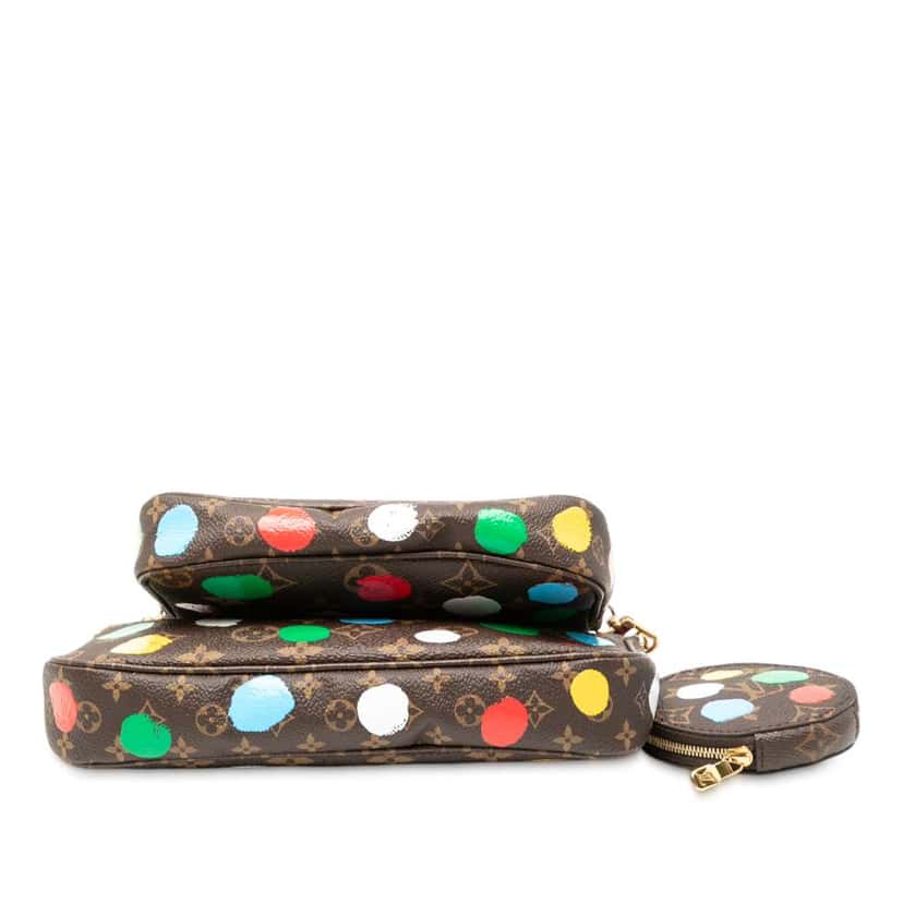 Louis Vuitton Yayoi Kusama Monogram Painted Dots Multi Pochette Accessoires Brown Good condition - Inside View