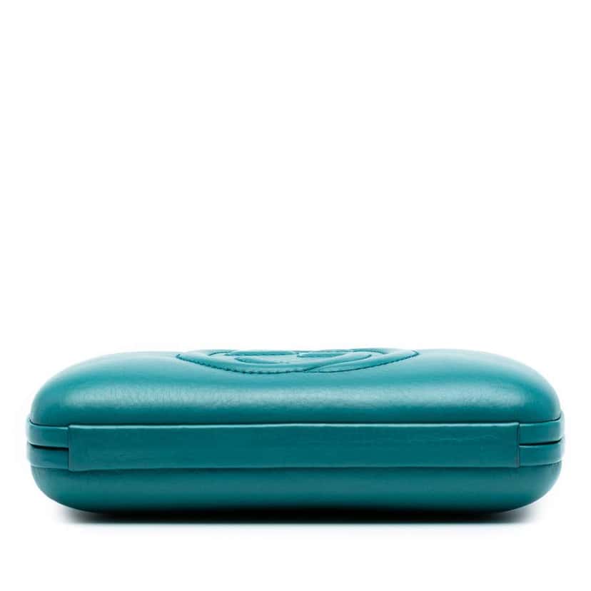 Gucci Leather Soho Clutch on Chain Blue Leather Good condition - Inside View