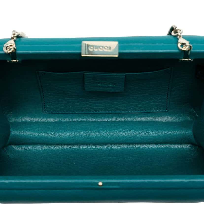 Gucci Leather Soho Clutch on Chain Blue Leather Good condition - Model View