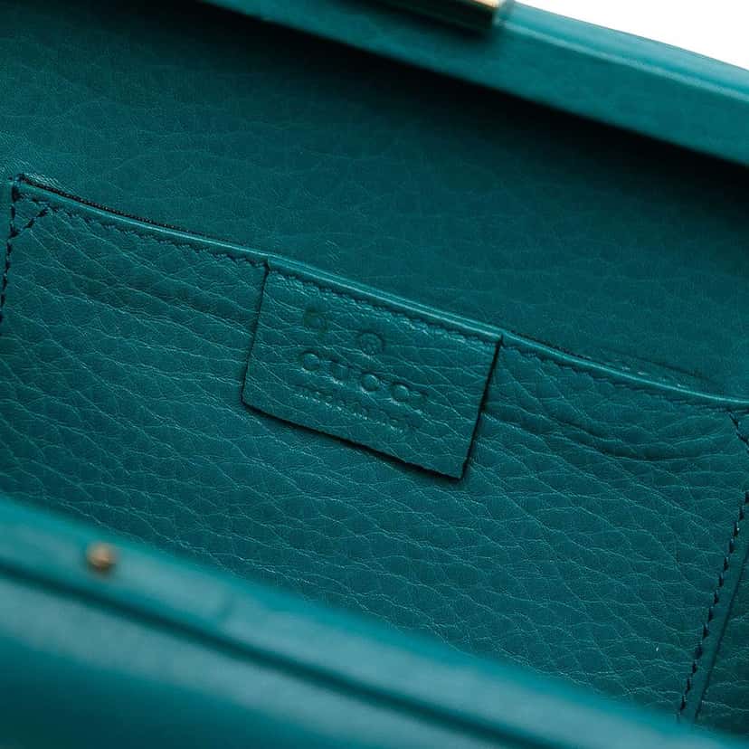Gucci Leather Soho Clutch on Chain Blue Leather Good condition - Box View