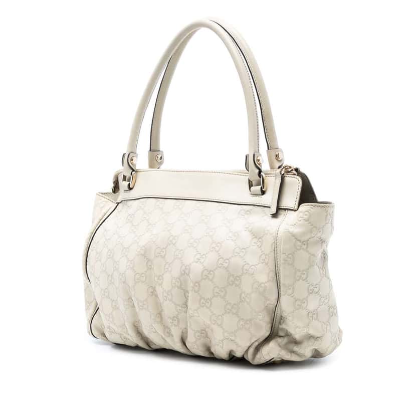 Gucci Guccissima Abbey D Ring Tote White Leather Good condition - Back View