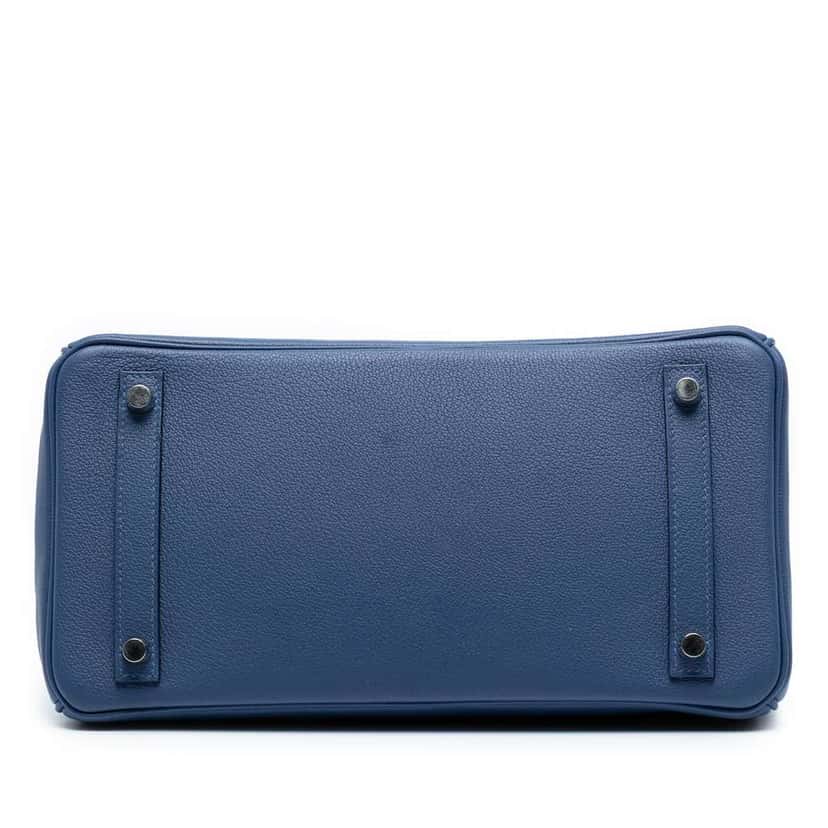 Hermès Togo Birkin Retourne 30 Blue Leather Good condition - Inside View