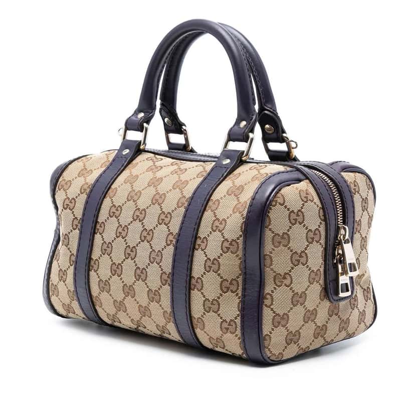 Gucci Small GG Canvas Joy Boston Bag Brown Canvas Good condition - Back View