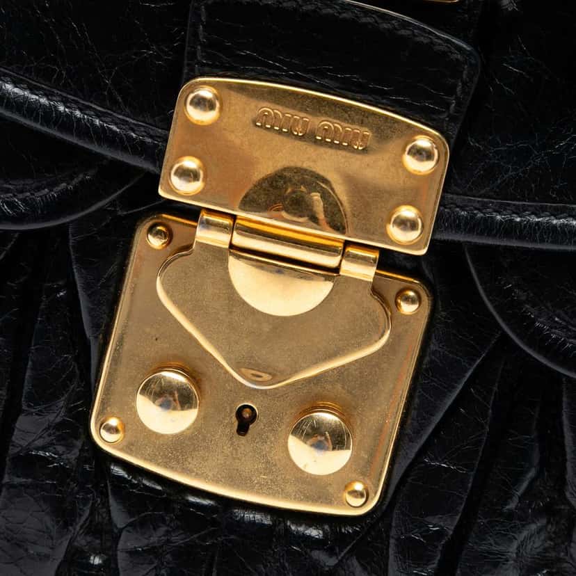 Miu Miu Matelasse Nappa Coffer Satchel Black Leather Good condition - Box View