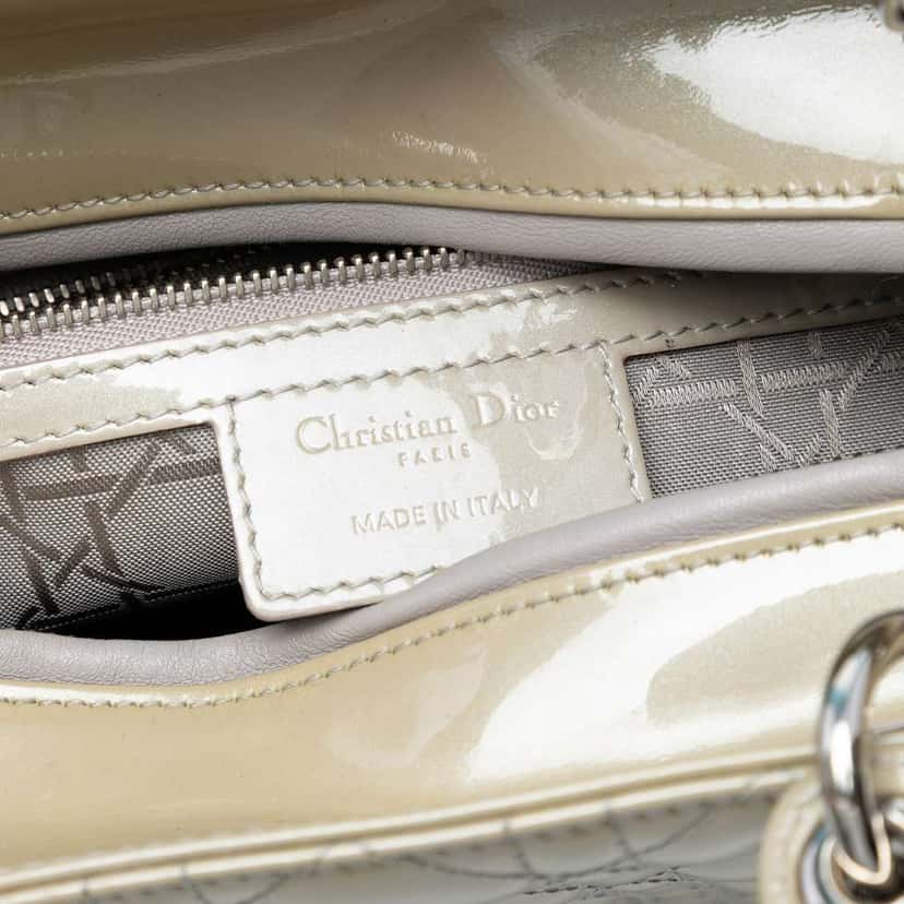 Dior Large Patent Cannage Lady Dior Brown Leather Good condition - Box View