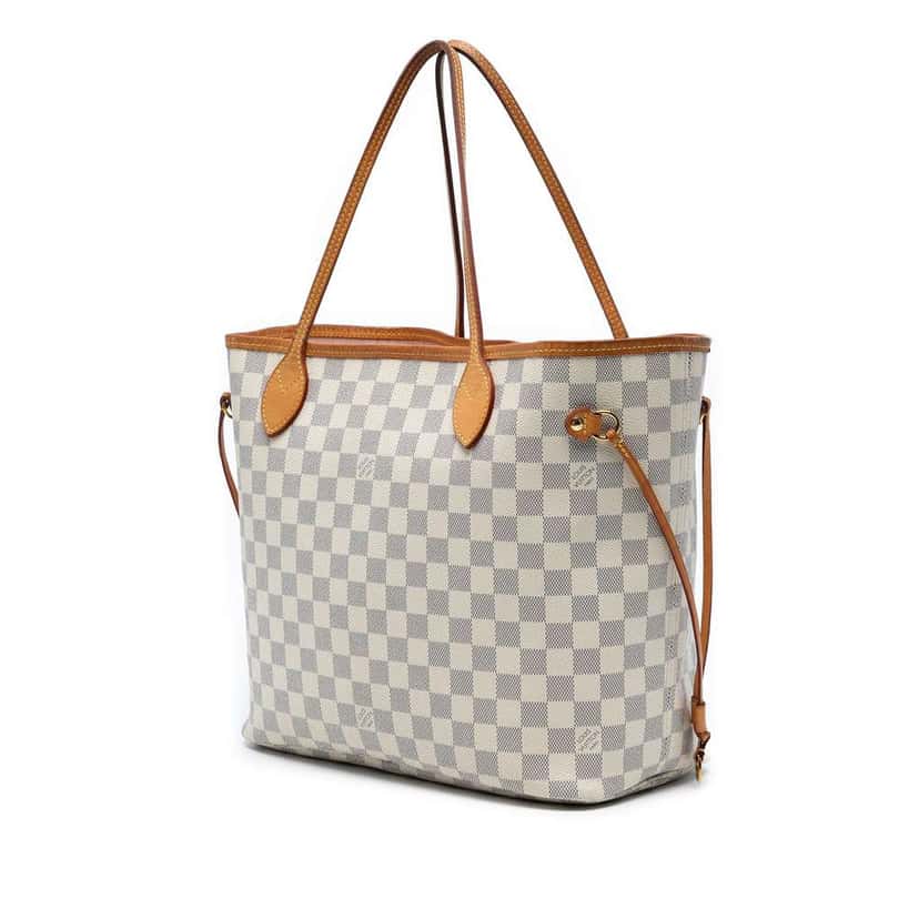 Louis Vuitton Damier Azur Neverfull MM White Good condition - Back View