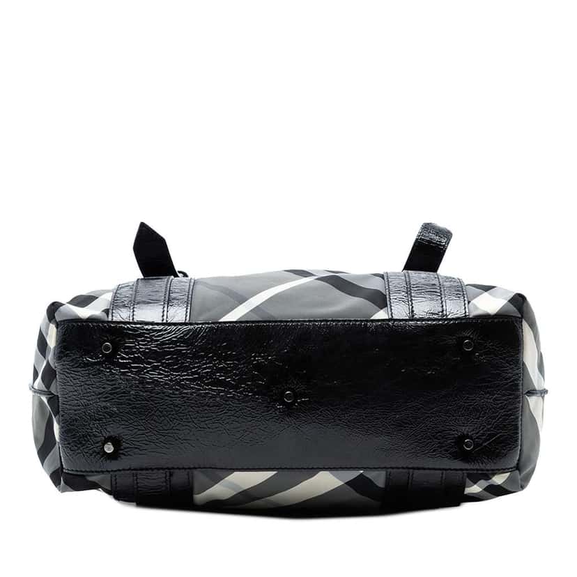 Burberry Medium Beat Check Nylon Victoria Tote Grey Good condition - Inside View