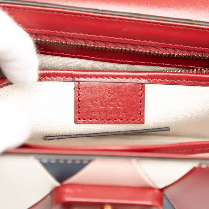Gucci Small Calfskin Bamboo Lovelight 1947 Top Handle Bag Red Leather Good condition - Box View