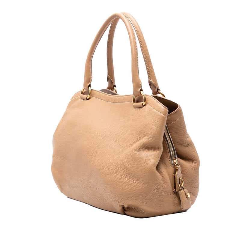Prada Cervo Satchel Brown Leather Good condition - Back View