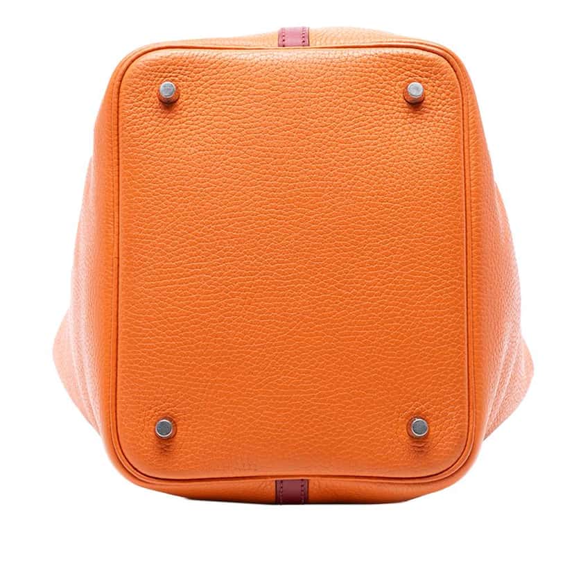 Hermès Bicolor Clemence and Swift Picotin Lock 22 Orange Leather Good condition - Inside View