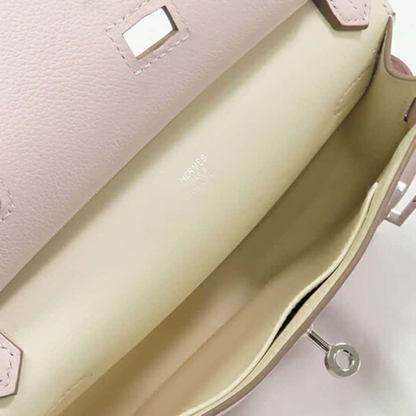 Hermès Mini Evercolor Verso Jypsiere Pink Leather Good condition - Model View