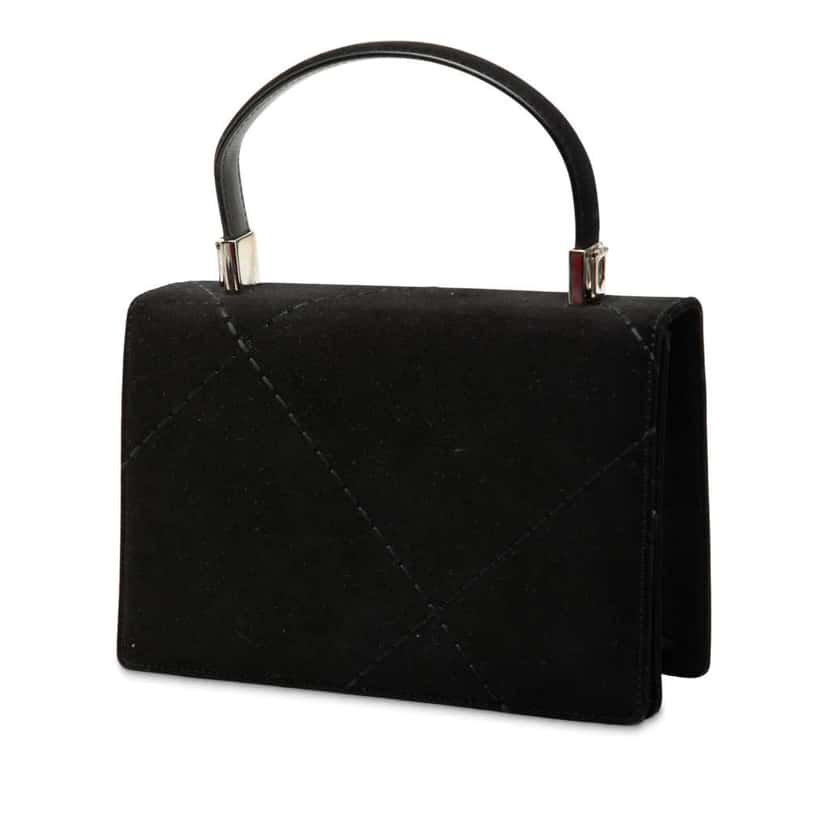 Salvatore Ferragamo Suede Satchel Black Leather Good condition - Back View