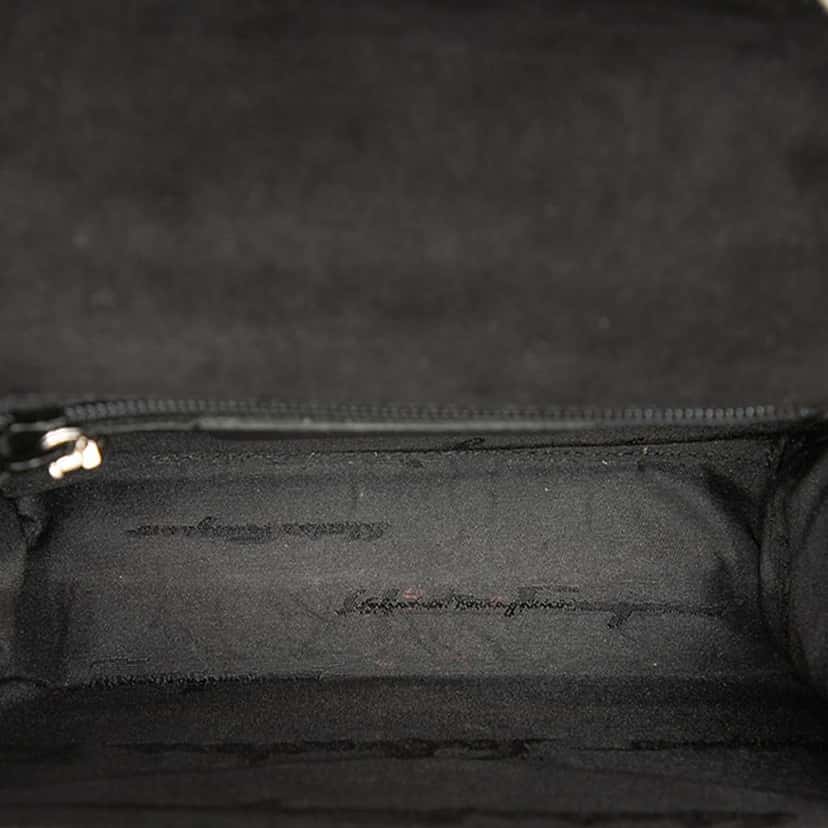 Salvatore Ferragamo Suede Satchel Black Leather Good condition - Model View