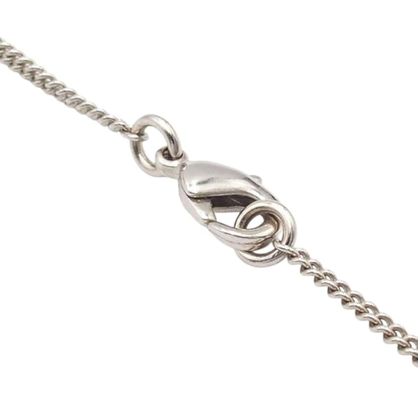 Chanel Silver Plated Crystal CC Logo Pendant Necklace Silver Metal Good condition - Model View
