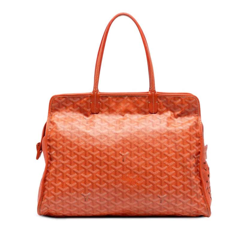 Goyard Goyardine Sac Hardy Pet Carrier PM Orange Canvas Good condition - Front View