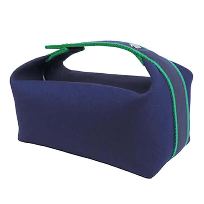 Hermès Small Toile Bride A Brac Case Blue Canvas Good condition - Back View