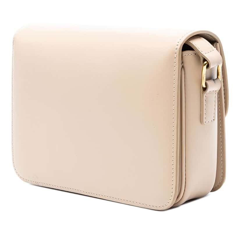 Celine Teen Shiny Calfskin Triomphe Crossbody Brown Leather Good condition - Back View