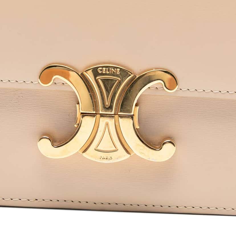 Celine Teen Shiny Calfskin Triomphe Crossbody Brown Leather Good condition - Box View