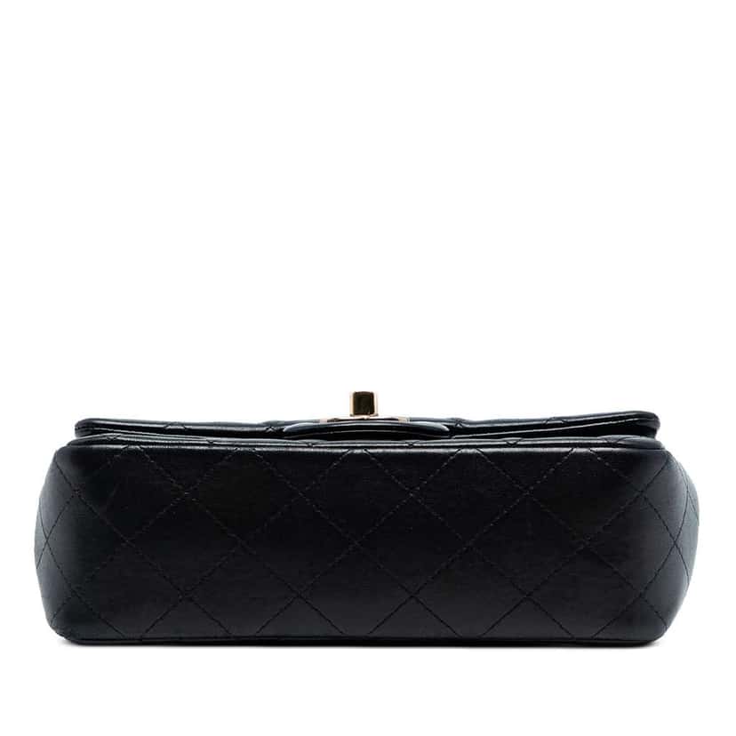 Chanel Mini Rectangular Classic Lambskin Valentines Heart Charms Single Flap Black Leather Good condition - Inside View