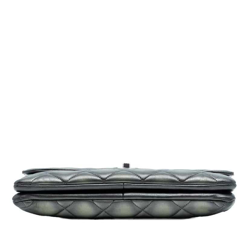 Chanel Quilted Metallic Lambskin Trendy CC Flap Grey Leather Good condition - Inside View