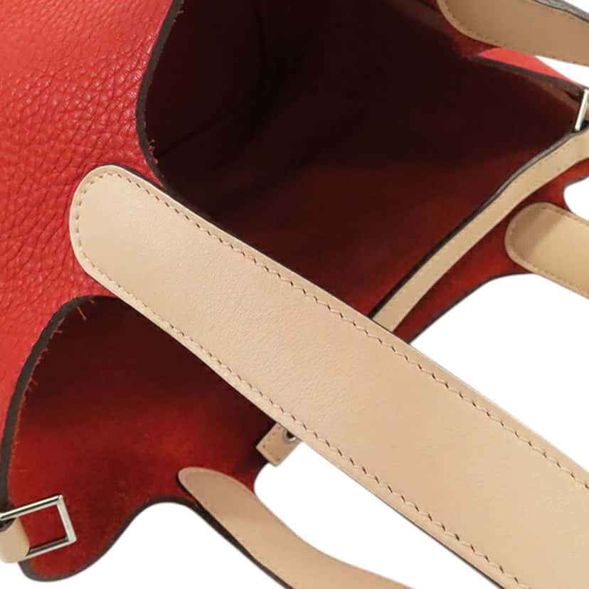 Hermès Bicolor Clemence and Swift Picotin Lock 22 Red Leather Good condition - Model View