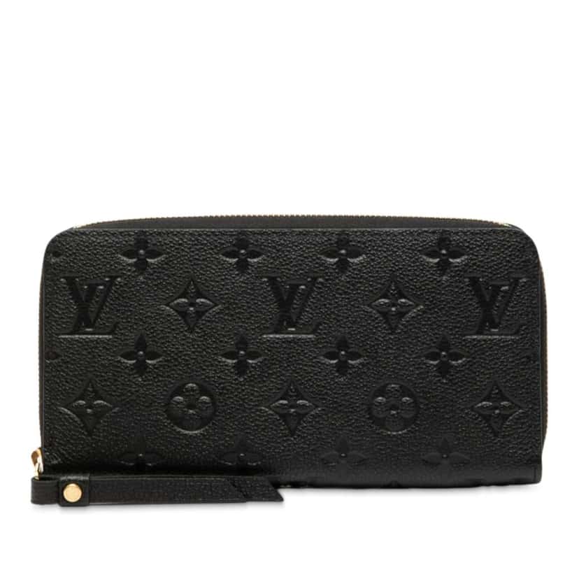 Louis Vuitton Monogram Empreinte Zippy Long Wallet Black Leather Good condition - Front View