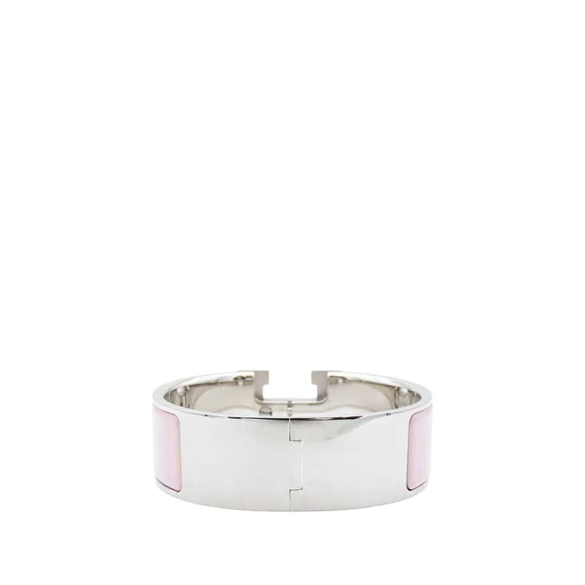 Hermès Wide Enamel Clic Clac H Bracelet PM Pink Good condition - Back View