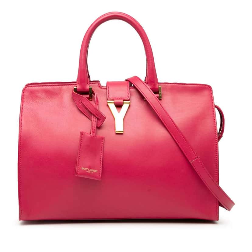 Saint Laurent Small Calfskin Cabas Chyc Satchel Pink Leather Good condition - Front View