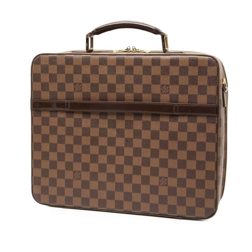 Louis Vuitton Damier Ebene Porte Ordinateur Sabana Brown Fair condition - Back View