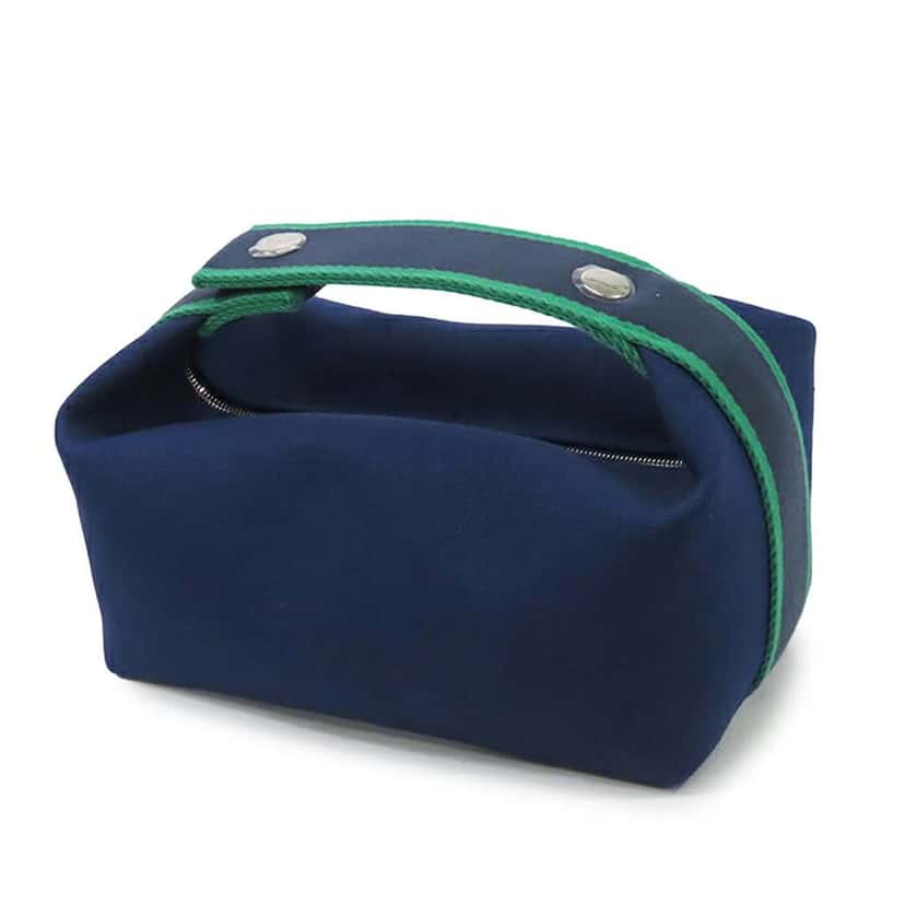 Hermès Small Toile Bride A Brac Case Blue Canvas Good condition - Back View