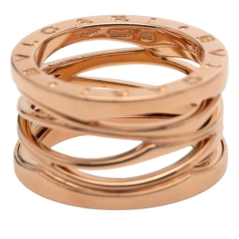 Bvlgari 18K Rose Gold B.zero1 Design Legend 3 Band Ring Pink Rose Gold Good condition - Box View