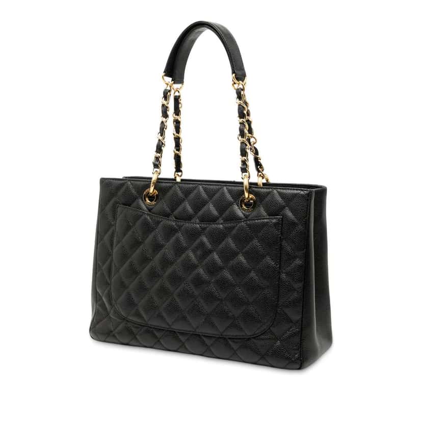 Chanel Caviar Grand Shopping Tote Black Leather Good condition - Back View