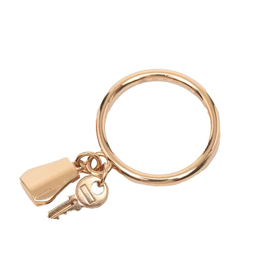 Hermès 18K Rose Gold Kelly Clochette Ring Pink Rose Gold Very good condition - Back View