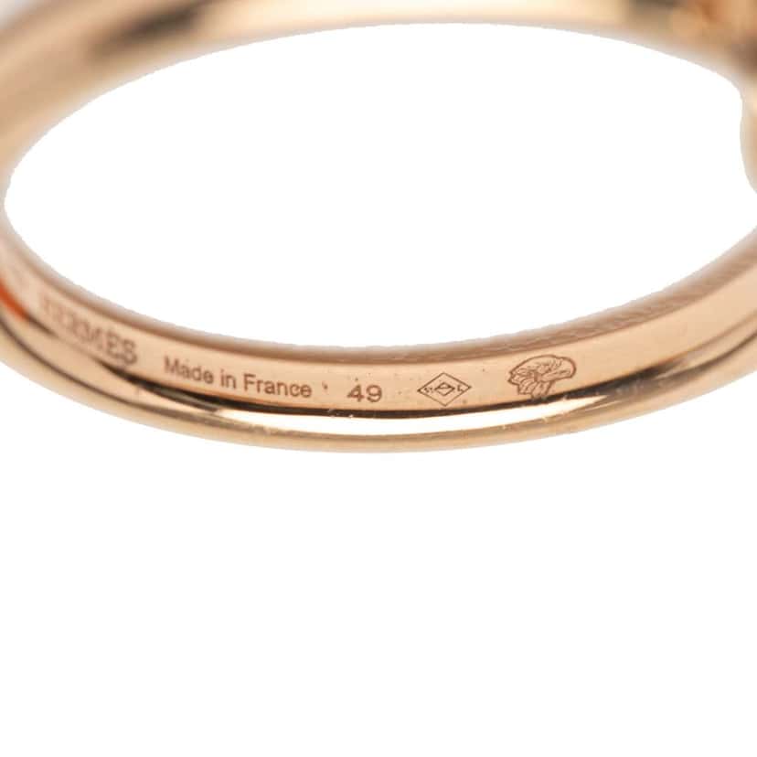 Hermès 18K Rose Gold Kelly Clochette Ring Pink Rose Gold Very good condition - Box View