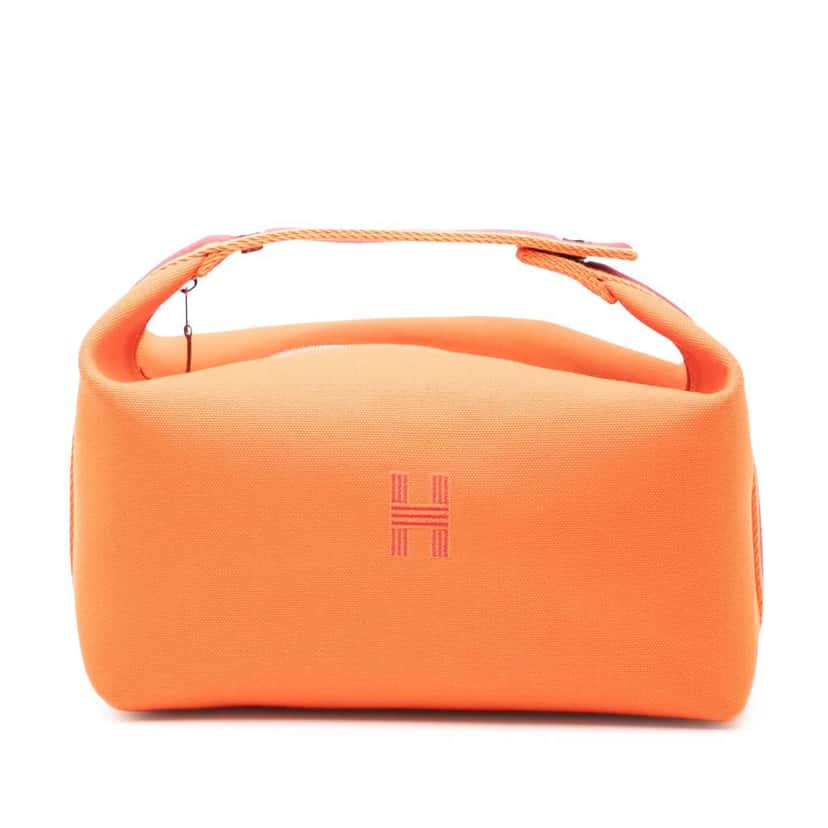 Hermès Large Toile Bride A Brac Case Orange Canvas Good condition - Front View