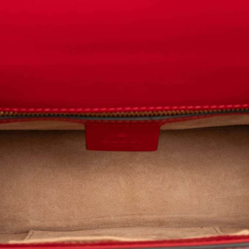 Gucci Small Leather Sylvie Web Satchel Red Leather Good condition - Model View