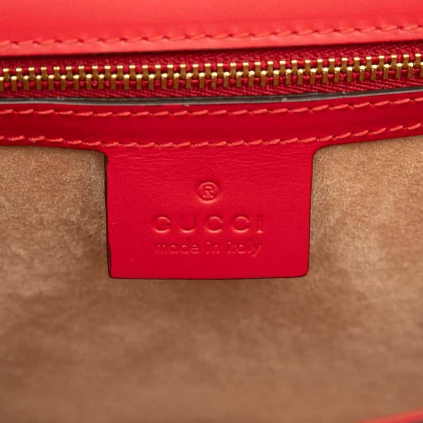 Gucci Small Leather Sylvie Web Satchel Red Leather Good condition - Box View