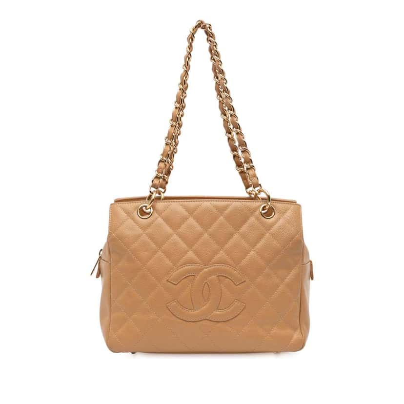 Chanel Petite Caviar Timeless Tote Brown Leather Good condition - Front View