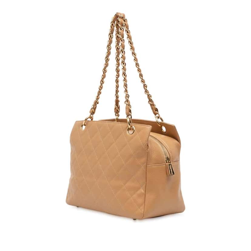 Chanel Petite Caviar Timeless Tote Brown Leather Good condition - Back View