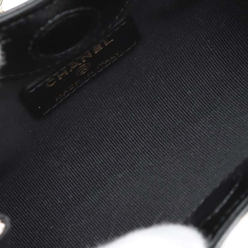 Chanel Nano Bicolor Quilted Shiny Lambskin 31 Clutch With Chain White Leather Good condition - Inside View