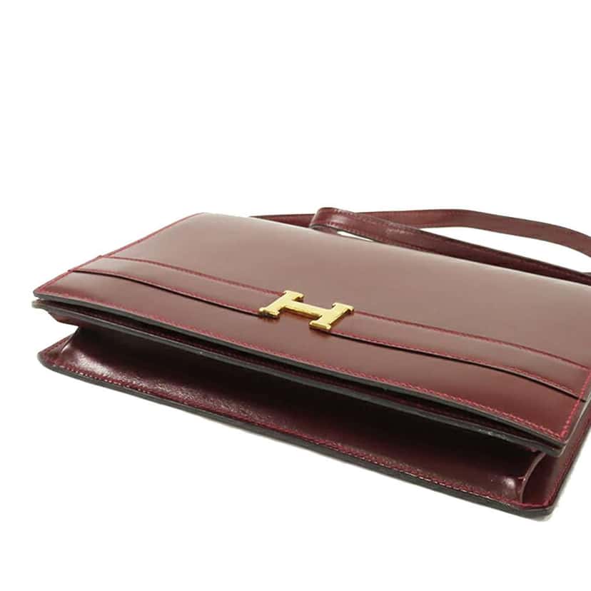 Hermès Box Calf Annie Red Leather Good condition - Inside View