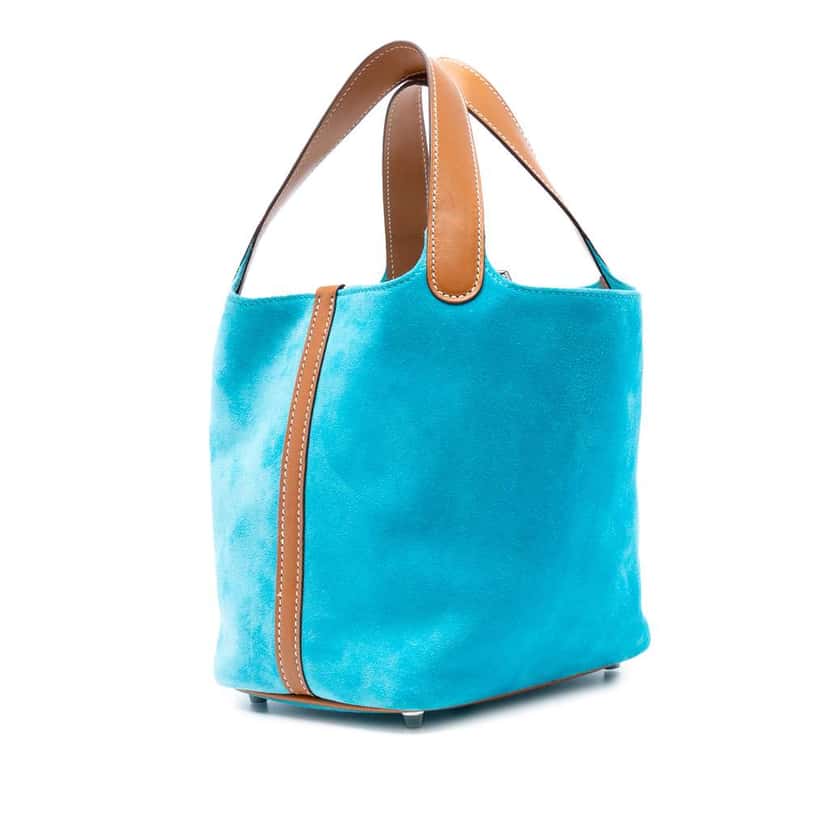 Hermès Doblis and Butler Picotin Lock 18 Blue Leather Good condition - Back View