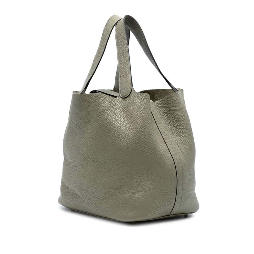 Hermès Clemence Picotin Lock 22 Grey Leather Good condition - Back View