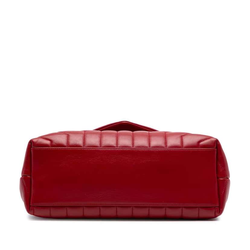 Saint Laurent Medium Leather Monogram Matelasse LouLou Bag Red Leather Good condition - Inside View
